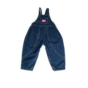Oshkosh girls size 4 bibs snap crotch blue